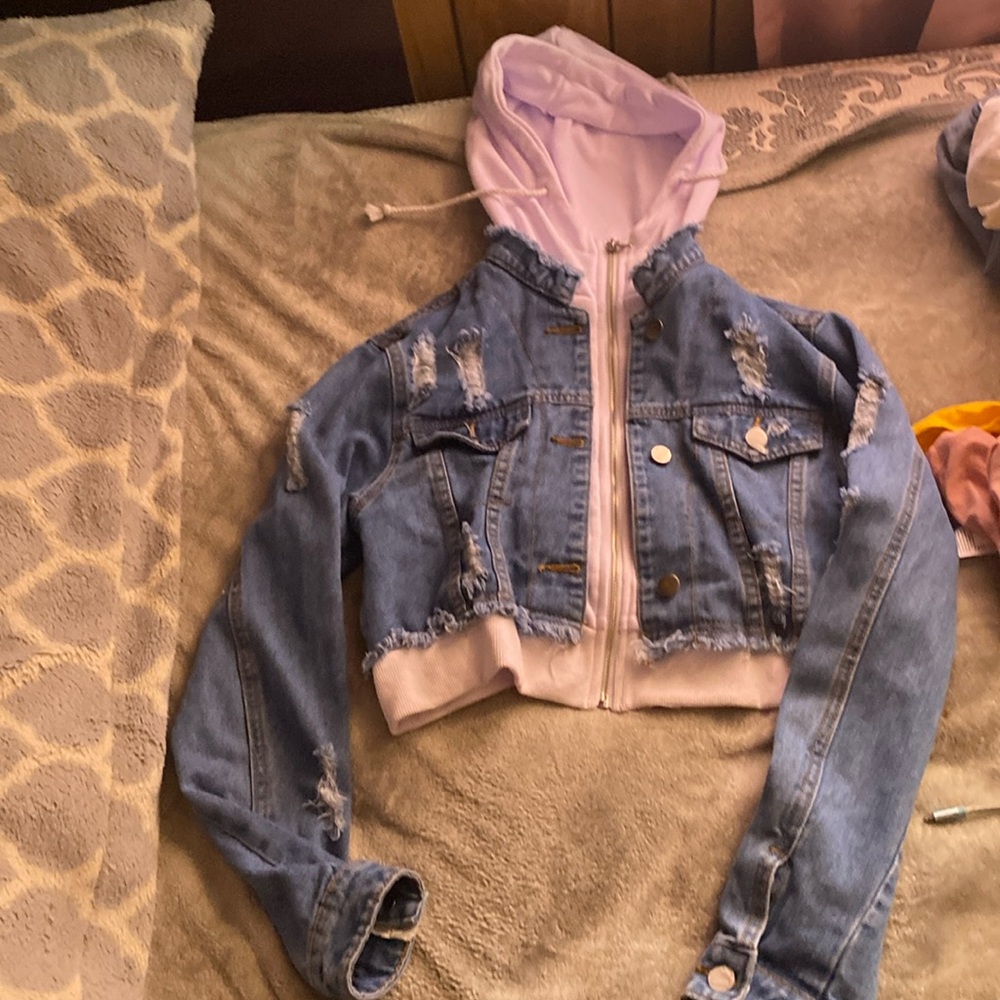 Ripped cropped Jean jacket